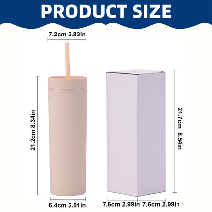 JWDX Glass and Bottle Clearance, 16Oz Tumbler with Lid and Plastic Water Coffee Tumbler Cup Water Bottle Slim Double Wall Reusable Plastic Tumbler Cups Travel Mug Coffee Cup 450Ml BKA.