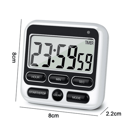 Digital Countdown Kitchen Timer -Count Up Down Magnetic Timer Clock for Cooking Baking Gym Students Black.