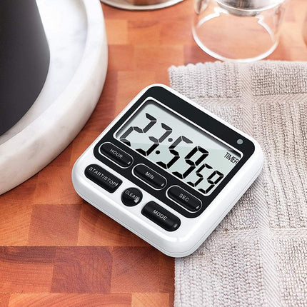 Digital Countdown Kitchen Timer -Count Up Down Magnetic Timer Clock for Cooking Baking Gym Students Black.