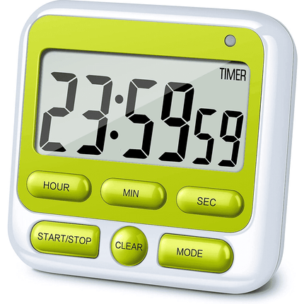 Digital Countdown Kitchen Timer -Count Up Down Magnetic Timer Clock for Cooking Baking Gym Students Green.