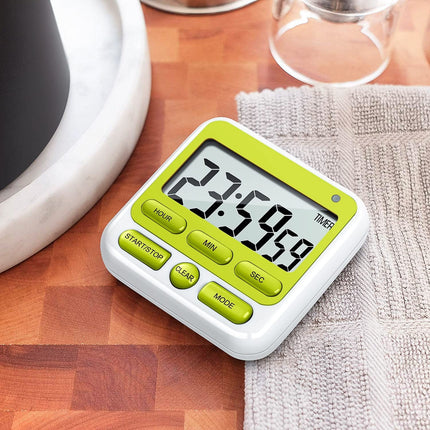 Digital Countdown Kitchen Timer -Count Up Down Magnetic Timer Clock for Cooking Baking Gym Students Green.