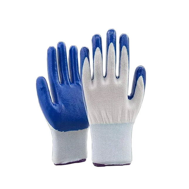 JWDX Nylon Rubber Latex Reinforced Dipped Wear-Resistant and Non-Slip Construction Work Gloves Gloves Bobasndm Garden Gloves for Women/Men Nitrile Coated Work Gloves for Gardening Restoration Work One Size Blue.