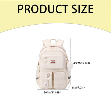 Back to College Yxwen school bag 17" Travel Backpack Carry on Laptop Backpack Overnight Bag Bag Casual Daypack for Women Men White.