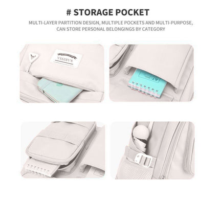 Back to College Yxwen school bag 17" Travel Backpack Carry on Laptop Backpack Overnight Bag Bag Casual Daypack for Women Men White.