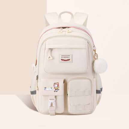 Back to College Yxwen school bag 17" Travel Backpack Carry on Laptop Backpack Overnight Bag Bag Casual Daypack for Women Men White.