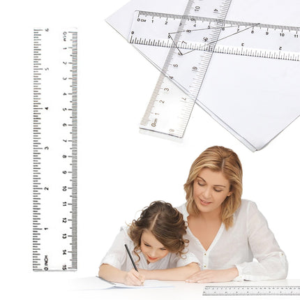 Back to College Yxwen Centimeter Inch Scale Ruler. Plastic Ruler Small Ruler for Measuring Suitable for Schools and Suitable for Artists Designers and Students Etc White One Size AA.