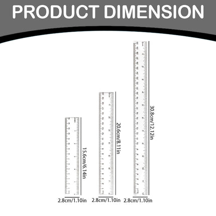 Back to College Yxwen Centimeter Inch Scale Ruler. Plastic Ruler Small Ruler for Measuring Suitable for Schools and Suitable for Artists Designers and Students Etc White One Size AA.