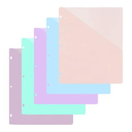 A4Pp Document Bag 3-Hole Loose-Leaf Document Bag Insert Bag (5Pcs) Jwdx Dividers with Pockets Dividers with Pockets Pocket Dividers with 3 Holes for 3 Ring Bividers with Pocket & Tabs for Planners One Size Light blue.