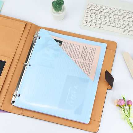 A4Pp Document Bag 3-Hole Loose-Leaf Document Bag Insert Bag (5Pcs) Jwdx Dividers with Pockets Dividers with Pockets Pocket Dividers with 3 Holes for 3 Ring Bividers with Pocket & Tabs for Planners One Size Light blue.