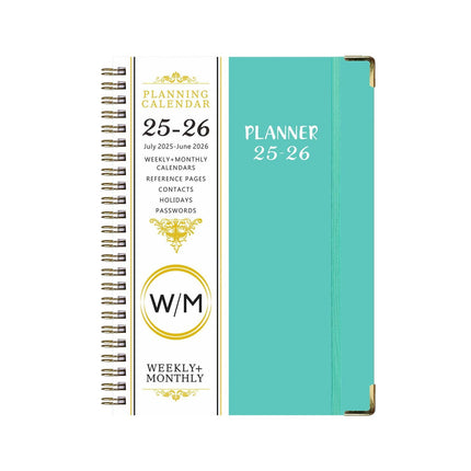 Summer Deal！ Yxwen 25.7-26.6 Years English Notepad A5 2025.7 to 2026.6 Planner – Weekly ＆ Monthly Planner Fromfrom July 2025 to 2026 Daily and Monthly Planner Notebook One Size Mint Green.