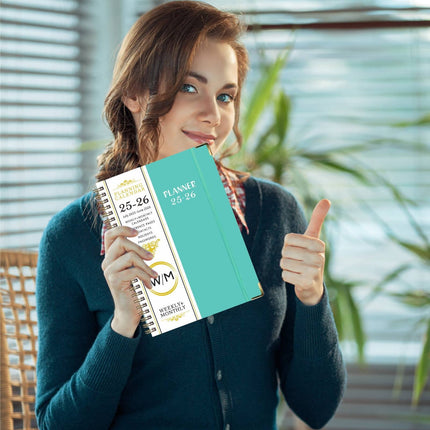Summer Deal！ Yxwen 25.7-26.6 Years English Notepad A5 2025.7 to 2026.6 Planner – Weekly ＆ Monthly Planner Fromfrom July 2025 to 2026 Daily and Monthly Planner Notebook One Size Mint Green.