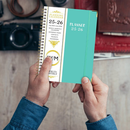 Summer Deal！ Yxwen 25.7-26.6 Years English Notepad A5 2025.7 to 2026.6 Planner – Weekly ＆ Monthly Planner Fromfrom July 2025 to 2026 Daily and Monthly Planner Notebook One Size Mint Green.