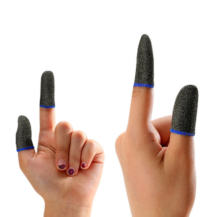 Game Finger Cots Silver Fiber Sky Blue JWDX, 1* Finger Sleeve (A Pair) 8 Pcs Anti Scratch Sensitive Screen Gaming Finger Thumb Sleeves for Enhanced Grip and on Mobile Devices One Size Black.