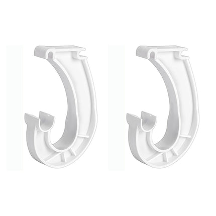 Hanging J Shape Closet Rod Bracket White 2Pc JWDX, 2Pcs Hanging Closet Rod Support Closet Shelf Rod Holder Sturdy J Shaped Closet Brackets for Hanging Clothes Cabinets Storage and Curtain One Size D.