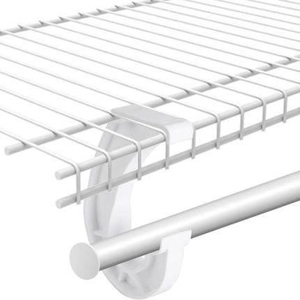 Hanging J Shape Closet Rod Bracket White 2Pc JWDX, 2Pcs Hanging Closet Rod Support Closet Shelf Rod Holder Sturdy J Shaped Closet Brackets for Hanging Clothes Cabinets Storage and Curtain One Size D.