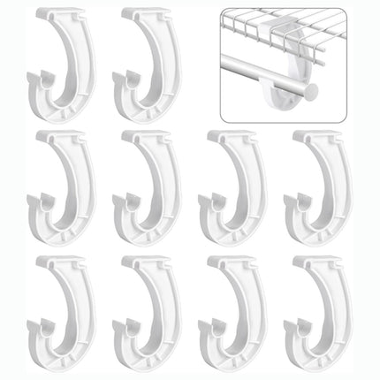 Hanging J Shape Closet Rod Bracket White 2Pc JWDX, 2Pcs Hanging Closet Rod Support Closet Shelf Rod Holder Sturdy J Shaped Closet Brackets for Hanging Clothes Cabinets Storage and Curtain One Size D.