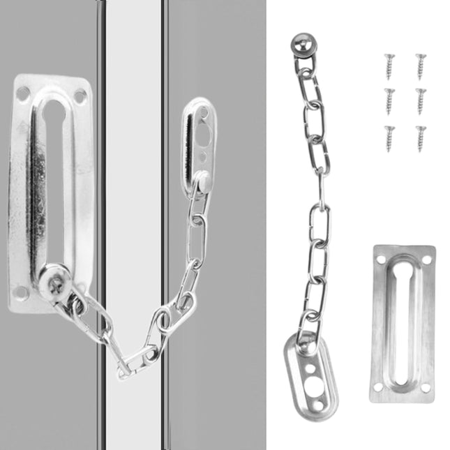 Anti-Theft Door Chain JWDX, 1 Anti-Hotlink Door Chain Lock Stainless Chain Guard Heavy Duty Door One Size Silver.