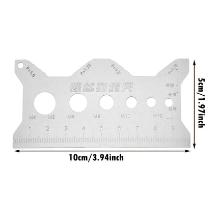 Screw Measuring Tape JWDX, 1 Measuring Ruler Precisions Screw Gauges Accurate Measurement Tool Screw Measuring Card Portable Screw Size Measuring for 4Mm/5Mm One Size Silver.