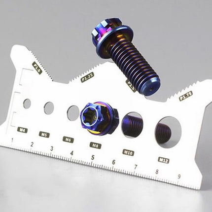 Screw Measuring Tape JWDX, 1 Measuring Ruler Precisions Screw Gauges Accurate Measurement Tool Screw Measuring Card Portable Screw Size Measuring for 4Mm/5Mm One Size Silver.