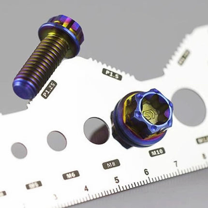 Screw Measuring Tape JWDX, 1 Measuring Ruler Precisions Screw Gauges Accurate Measurement Tool Screw Measuring Card Portable Screw Size Measuring for 4Mm/5Mm One Size Silver.
