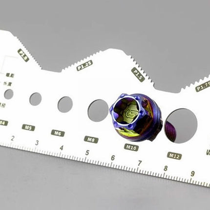 Screw Measuring Tape JWDX, 1 Measuring Ruler Precisions Screw Gauges Accurate Measurement Tool Screw Measuring Card Portable Screw Size Measuring for 4Mm/5Mm One Size Silver.
