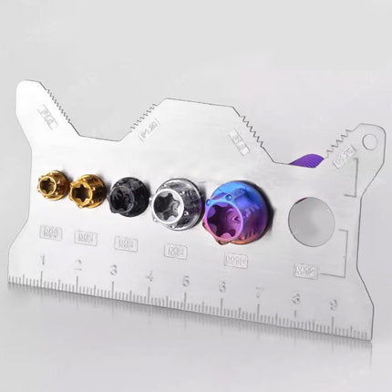 Screw Measuring Tape JWDX, 1 Measuring Ruler Precisions Screw Gauges Accurate Measurement Tool Screw Measuring Card Portable Screw Size Measuring for 4Mm/5Mm One Size Silver.