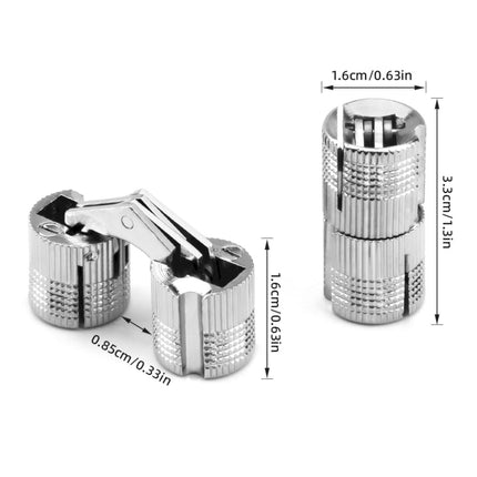 JWDX, One Way Copper Concealed Hinge 8 16Mm Brass Barrel Hinges Cabinet Furniture Hinges Concealed Hidden Barrel Hinge for Diy Wooden Doors Cabinet Doors Jewelry Box One Size GD2.