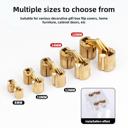 JWDX, One Way Copper Concealed Hinge 8 16Mm Brass Barrel Hinges Cabinet Furniture Hinges Concealed Hidden Barrel Hinge for Diy Wooden Doors Cabinet Doors Jewelry Box One Size GD2.