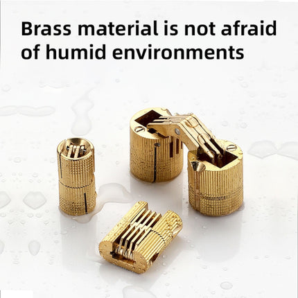 JWDX, One Way Copper Concealed Hinge 8 16Mm Brass Barrel Hinges Cabinet Furniture Hinges Concealed Hidden Barrel Hinge for Diy Wooden Doors Cabinet Doors Jewelry Box One Size SL5.
