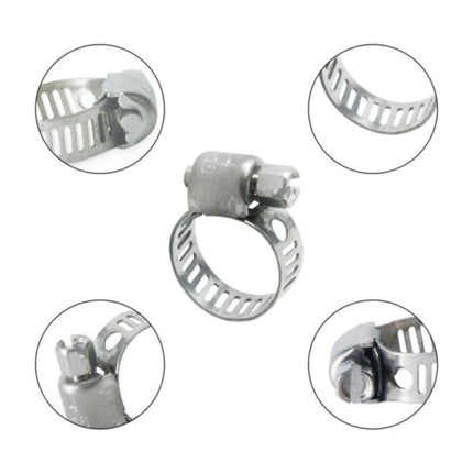 30Pc 304 Stainless Steel Beautiful Throat Clamp (Hand-Made 30Pc 304 10-16Mm Throat Clamp) JWDX, 30 Pack Hose Clamps Stainless Steel Clamps Worm Gear Hose Clamp Miniature Powerseal Kit One Size Silver.