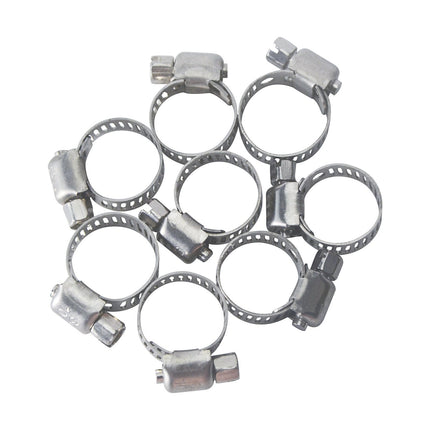 30Pc 304 Stainless Steel Beautiful Throat Clamp (Hand-Made 30Pc 304 10-16Mm Throat Clamp) JWDX, 30 Pack Hose Clamps Stainless Steel Clamps Worm Gear Hose Clamp Miniature Powerseal Kit One Size Silver.