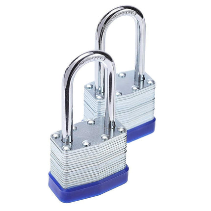 40Mm Thousand Layer Lock 2Pc 2X Dust Lock Laminated Key Lock 2 Same Key Padlocks Long 2 Pack JWDX One Size Silver.