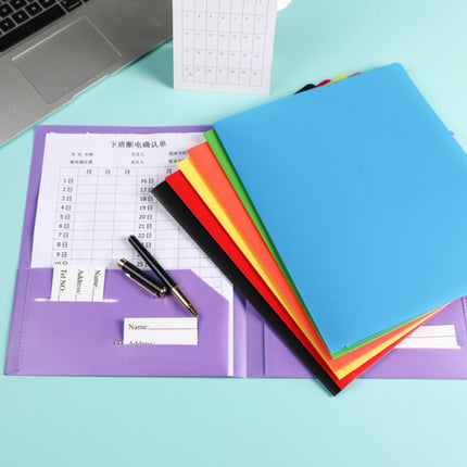 Double Insert File Bag File Bag Orange Jwdx Plastic Folders with Pockets Standard Letter Paper Folder 2 Business Card Slot Heavy Duty Scho-ǒl Examination Document Size Organizer stǔdənts Blue One Size Purple.