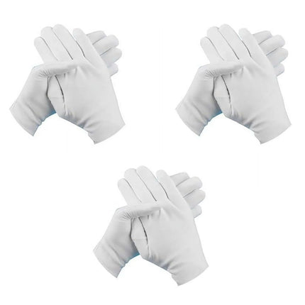 Cotton White Gloves 3Pcs Size S 3 Pairs Of Gloves 3 Pairs Of White Cotton Gloves Breathable Work Jewelry Inspection Etiquette Gloves Protective Gear S JWDX One Size A.
