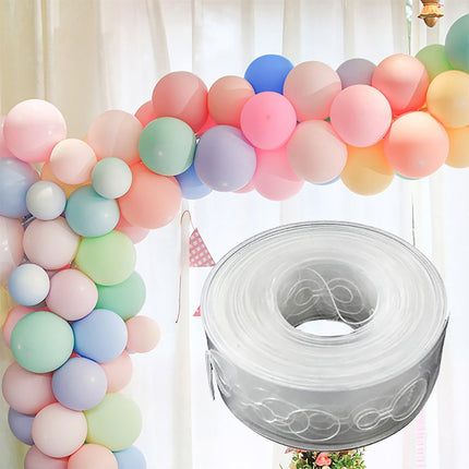 Adhesive Tape Jwdx Handmade Tape 5M Transparent Flexible Plastic Balloon Tape Strips for Birthday 110 Holes Balloon String with Hole Design for Easy Balloon Fixing and Decorations One Size Clear.