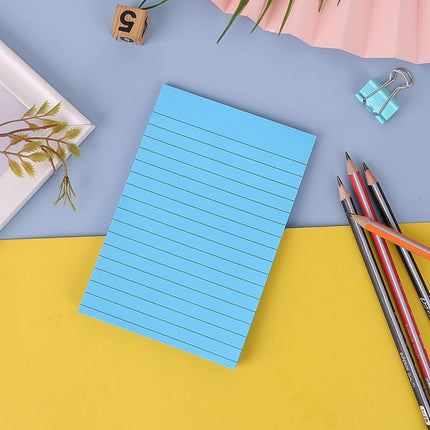 JWDX Hot Clearance! 1 Pads Lined Sticky Notes 4x6 Sticky Notes with Lines Self Stick Note Pads 8 Bright Multi Colors 50 Sheet/Pad, Note x1 Lake Blue Horizontal line sticky notes Red.