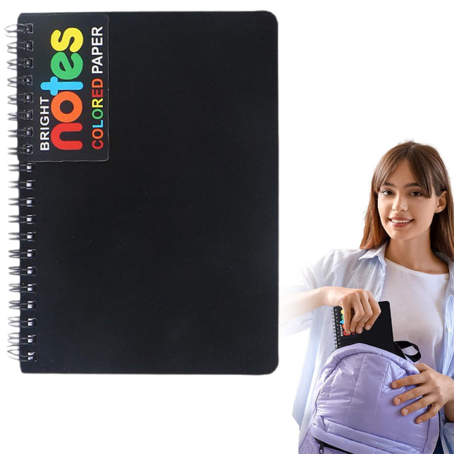 JWDX Hot Clearance! Notebooks Wirebound College Ruled Note Books Colored Lined Paper Perforated Notepad Memo Books Poly Cover Journaling Notebook 100 Sheets, 1 Notebook Notebook 100 Sheets Black.