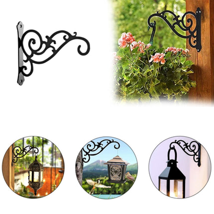 JWDX Hot Clearance Hanging Plant Bracket Wall Wrought Hook Hanging Plant Bracket Outdoor Flowerpot Hook Decorative Flower Rack Flower Rack Living Room Flower Rack Balcony Green Radish Finishing Balcony green flower stand Black.