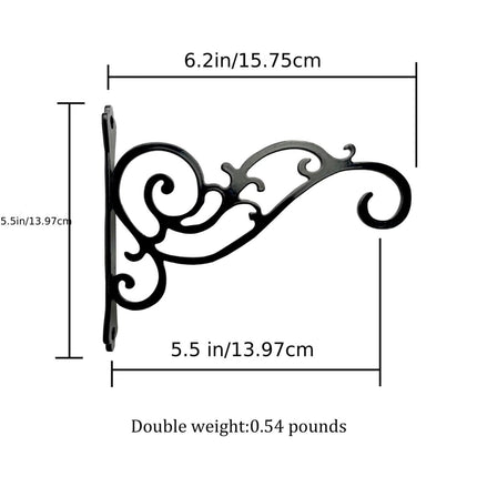 JWDX Hot Clearance Hanging Plant Bracket Wall Wrought Hook Hanging Plant Bracket Outdoor Flowerpot Hook Decorative Flower Rack Flower Rack Living Room Flower Rack Balcony Green Radish Finishing Balcony green flower stand Black.