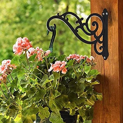 JWDX Hot Clearance Hanging Plant Bracket Wall Wrought Hook Hanging Plant Bracket Outdoor Flowerpot Hook Decorative Flower Rack Flower Rack Living Room Flower Rack Balcony Green Radish Finishing Balcony green flower stand Black.