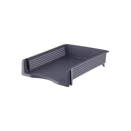 JWDX Hot Clearance! File Box Desktop Document Organizer Stackable Laminated Plastic Papers Rack Storage Tray for Home, 1 Stackable File Storage Rack Vertical Model One Size Grey.