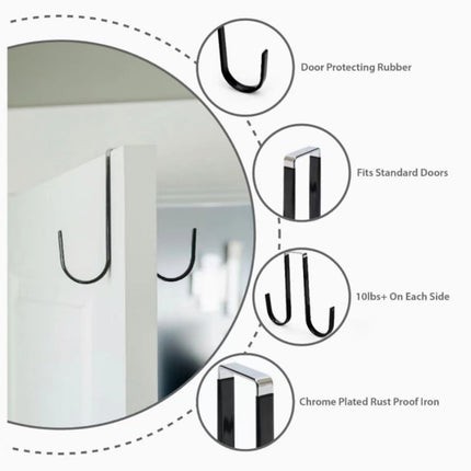 JWDX Hot Clearance! Double Over the Door Wreath Hanger Large Christmas Wreath Hook for Front Door Hold 2 Wreaths with This 2 Hanger 5, Hook*1 Plastic door rear hook without nails White.