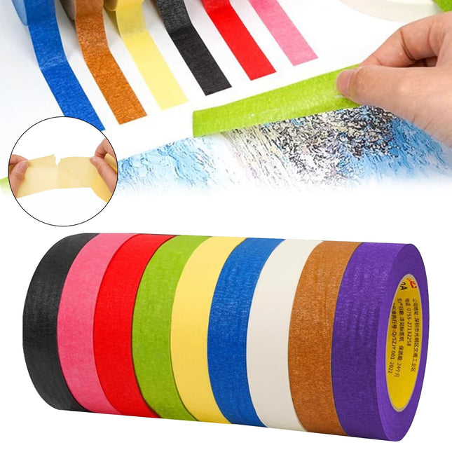 JWDX Hot Clearance! 9Pc Colored Masking Tape Roll Multicolor Colorful Craft Tape– Great for Arts & Crafts kī-ds Labeling and Color Coding Back to Schǒ-ǒl, 9 Rolls of Colored Tape and Masking Paper 9Pc Colored Masking Tape 5mm 9PC.