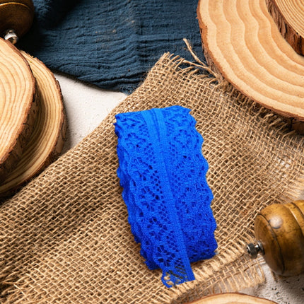 LGCASL 10 Yards Lace Ribbon 15mm Wide Trim Diy Fabric Decorative Sewing Rope Lace Cloth Strips Earrings Clothing Decoration Diy Handmade Hair Accessories Hairbands, 1 Roll of Lace Ribbon Lace Ribbon Blue.