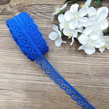 LGCASL 10 Yards Lace Ribbon 15mm Wide Trim Diy Fabric Decorative Sewing Rope Lace Cloth Strips Earrings Clothing Decoration Diy Handmade Hair Accessories Hairbands, 1 Roll of Lace Ribbon Lace Ribbon Blue.