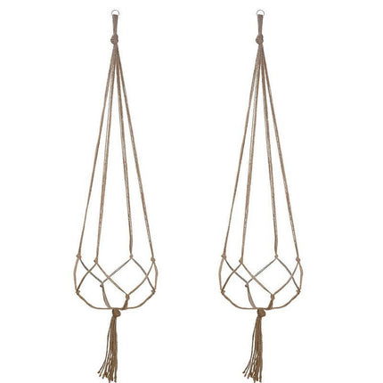 LGCASL Plant Hanger Flower Pot Plant Holder for Indoor Outdoor Decorations,Indoor Hanging Planter Holder, Hanging Baskets for Plant, 1X Hanging Basket Net Bag Brown Plant Hangers White.