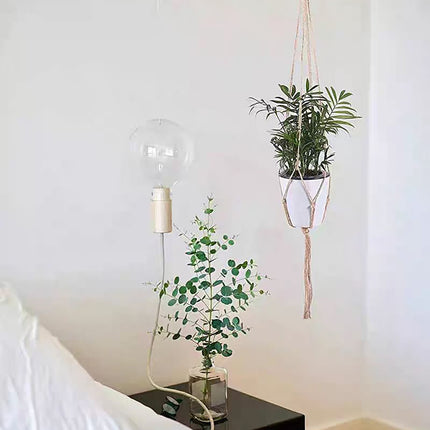 LGCASL Plant Hanger Flower Pot Plant Holder for Indoor Outdoor Decorations,Indoor Hanging Planter Holder, Hanging Baskets for Plant, 1X Hanging Basket Net Bag Brown Plant Hangers White.
