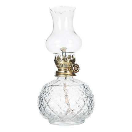 LGCASL Glass Kerosene Indoor Retro Classic Burning Lights Oil Lamp for Home Bedroom Table Decorations Emergency Use, 1*Glass Lamp Glazed Lamp, Clear One Size Glazed lamp, clear.