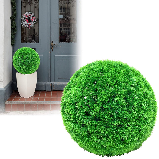 LGCASL Simulation Artificial Plant Topiary Faux Decorative for Garden Backyard Balcony and Home Décor, Pine Needle Grass Ball*1 W (Outer Diameter 13cm) Simulation plant grass ball pine needles AA (Outer diameter 36cm).