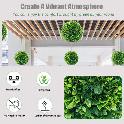 LGCASL Simulation Artificial Plant Topiary Faux Decorative for Garden Backyard Balcony and Home Décor, Pine Needle Grass Ball*1 W (Outer Diameter 13cm) Simulation plant grass ball pine needles Y (Outer diameter 23cm).